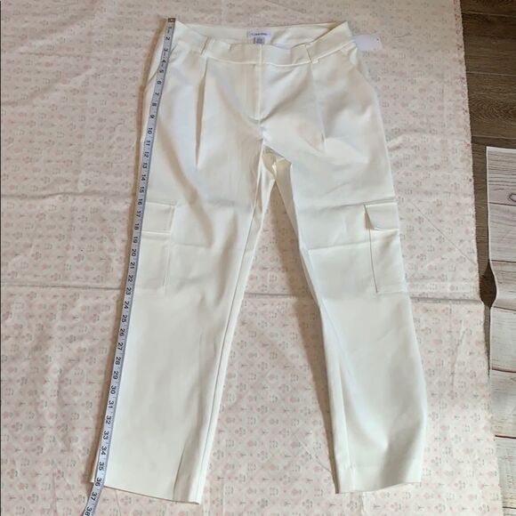 NWT Calvin Klein White Cargo Pants Size 4 - Picture 10 of 14